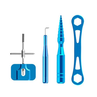 Spool Disassembling Wrench Reel Bearing Pin Remover Wheel Remover Tool Fishing Reel Ball Bearing Maintenance Aluminum Alloy Fishing Tool - color: Set Blue