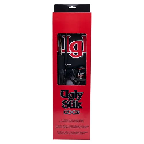 Ugly Stik GX2 Spinning Reel and Fishing Rod Combo - size: 30 Size Reel - 6' - Medium - 4pc, style: New Model