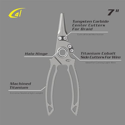 danco Titanium Dual Cutter 7" Fishing Plier, Fishing Line and Wire Cutter, Saltwater Safe, Fresh/Saltwater Fishing, Sheath and Lanyard Included - style: Dual Cutter