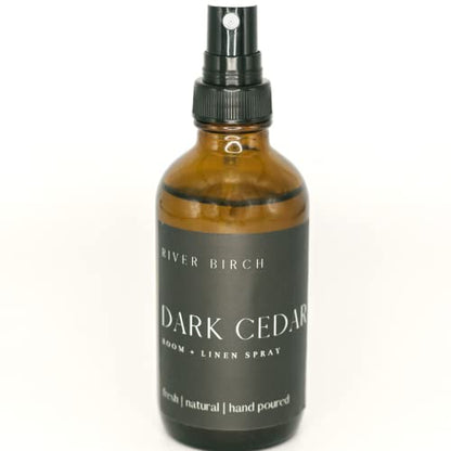 River Birch Cedar and Eucalyptus Scented Linen and Room Spray | Home Fragrance | 4 oz Glass Amber Bottle | Luxury Signature Scent | Handmade in Texas - color: Cedar and Eucalyptus