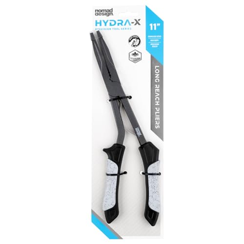 Nomad Design Hydra-X Series 11″ Long-Reach Fishing Pliers – Heavy-Duty Stainless Steel Saltwater De-Hooking Tool with Tungsten Cutters & Non-Stick Coating