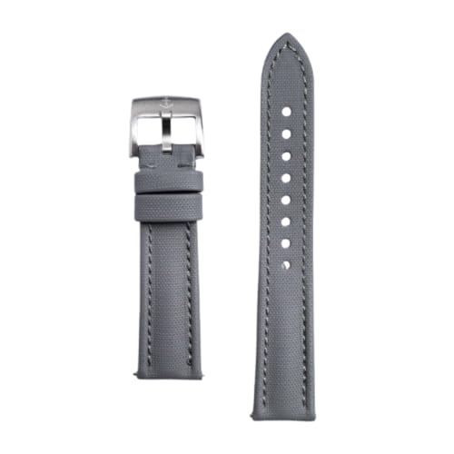 Anchor Strap Co | Classic Sailcloth Watch Strap | Marine-Grade Outer + Caoutchouc Rubber Lining | Water-Resistant | Brushed 316L Stainless Steel Buckle | Fits 6.25–8.25in Wrists - color: Gray, size: 20 mm