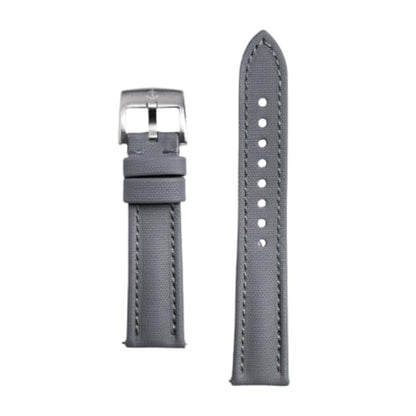 Anchor Strap Co | Classic Sailcloth Watch Strap | Marine-Grade Outer + Caoutchouc Rubber Lining | Water-Resistant | Brushed 316L Stainless Steel Buckle | Fits 6.25–8.25in Wrists - color: Gray, size: 20 mm