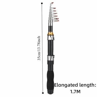 Telescopic Fishing Rod Mini Sea and Ice Fishing Pole Universal Portable Short Pole Ice Fishing Rod Tools for Saltwater Freshwater - size: 1.7m