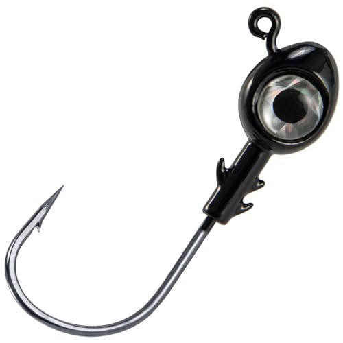 Dr.Fish 10 Pack Fishing Eyes Jigs 3D Eyes Trout Heads Bass Hook Saltwater Swimbait Jig Heads Freshwater Walleye Redfish Striper - color: Black, size: 1/2oz-Hook #5/0