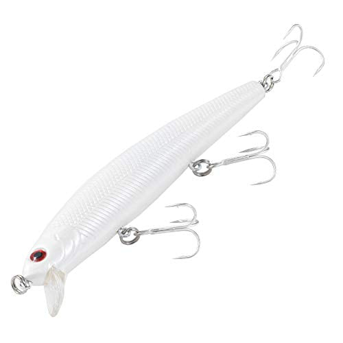 Calissa Offshore Tackle 110mm and 140mm California Inshore Fishing - Special Jerkbait Crankbait Surf Flash Fishing Salt Pro Lure Minnow Zebra MS Metallic Sardine Glow - size: 110mm, style: White