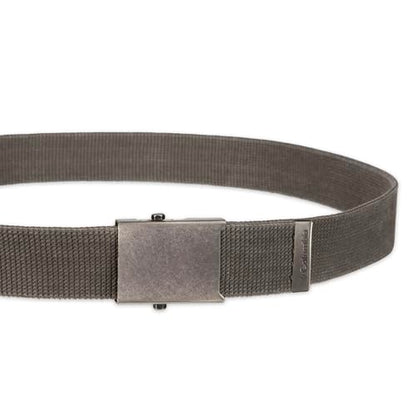 Columbia Men's Military Plaque Buckle Fabric Belt- One Size 42" Length - Everyday and Outdoor Wear - color: Charcoal Cotton Strap
