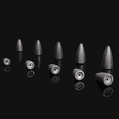 Bullet Sinkers Fishing Weights Lead Worm Weights Bass Fishing Sinkers for Freshwater Saltwater Texas Carolina Rig - style: 1/16oz-50pcs