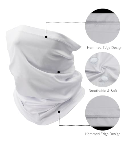 Fishing Neck Gaiter, Sun Protection Face Mask, Cooling Neck Shield Scarf Cycling Balaclava Bandana for Men and Women - color: White