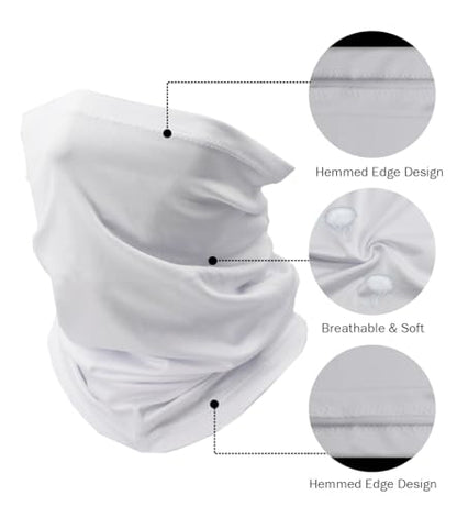 Fishing Neck Gaiter, Sun Protection Face Mask, Cooling Neck Shield Scarf Cycling Balaclava Bandana for Men and Women - color: White