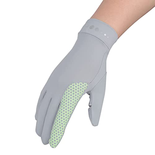 Mens Women Driving Gloves Summer UV Sun Protection Gloves Non-Slip Touchscreen Ice-Silk Sunblock Gloves for Cycling Riding - color: Standard Light Grey