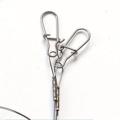 30cm 14kg Titanium Fishing Leader Line, Bite Proof Trace with Rotating Swivel Anti-Tangle Design, Low Friction Coating, Stainless Steel Pins for Predatory Fish, Pike Muskie Saltwater Freshwater