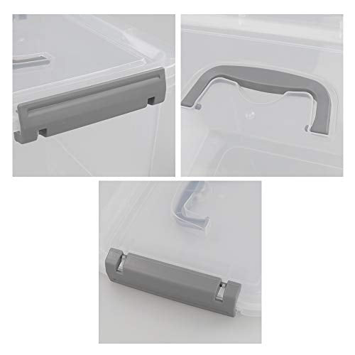 Vababa 6 Quart Clear Plastic Storage Box, Latch Box with Handle, 6-Pack - size: 6 Quart