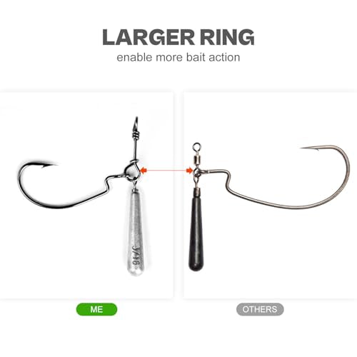 OJYDOIIIY Jika/Tokyo Rig (10/12 PCs) - Drop Shot Style Fishing Rigs with Weedless EWG Hooks (1/8 3/16 1/4 3/8 1/2oz) | Replaceable Hooks & Weights - color: Tokyo Rig, size: 3/8oz - 10Pack