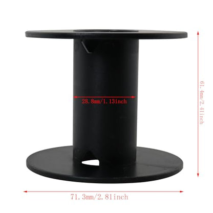 DGBRSM 6PCS Empty Plastic Wire Spool 71mm2.8 Inches Fishing Line Winding Packaging Spool for Rope Storage Ribbon Storage Black