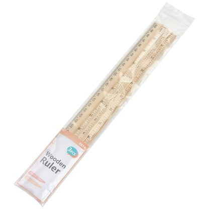 ZZTX 3 Pack Wooden Ruler 12 Inch（30 cm) | 2-in-1 scale design, Durable material, Double level design - color: 3 Pack, 12 Inch