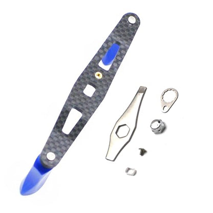 Mr. Z 95mm Carbon Fiber Baitcasting Reel Handle Compatible for Abu Garcia Shimano Daiwa Light Weight Low Profile Casting Reel - color: Metal Blue, size: Right-handed