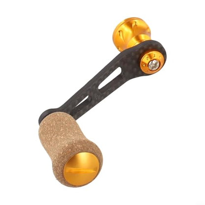 Carbon Fiber Fishing Reel Handle, 70mm Round Knob with Bearings, Screw-in Arm for Daiwa Fuego Salamandura Spinning-Reels(gold) - color: gold