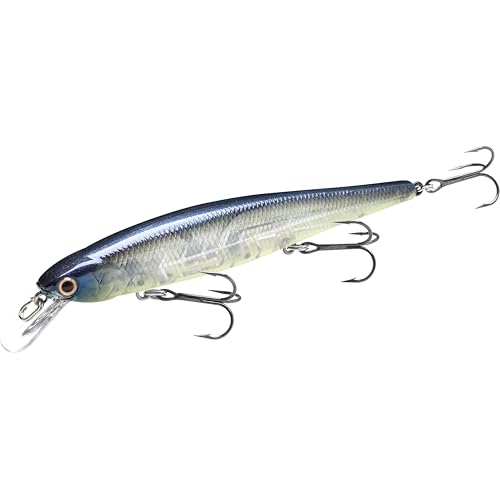 LUCKY CRAFT Slender Pointer 112 MR Fishing Lure, 4.5" Suspending Jerkbait, 4-5 ft Depth, Long Casting, Freshwater Trout and Bass Lures, Bass Fishing Gear and Tournament Hard Bait - color: 371 Bone Pro-Blue