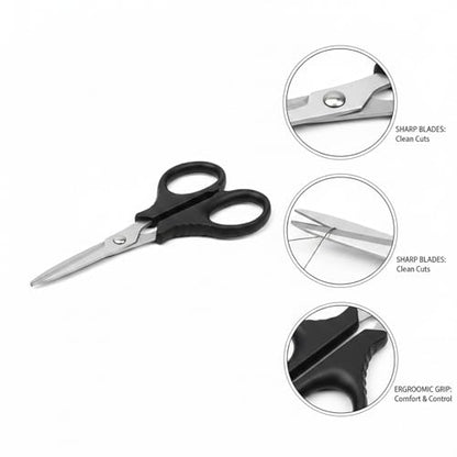 Stainless Steel Fishing Line Scissors - Precision Cutters for Braided, Fluorocarbon & Nylon Lines - Compact Corrosion-Resistant Tackle Tool for Anglers (Silver)