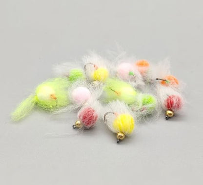 12pcs Bead Head Salmon Egg Fly Salmon Fish Roe Wet Flies Fast Sinking Trout Lure Steelhead Fishing Artificial Bait Lure