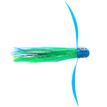 Saltwater Big Game Fishing Lure, for Offshore trolling (FlyBoy) - color: Blue Green Sparkle