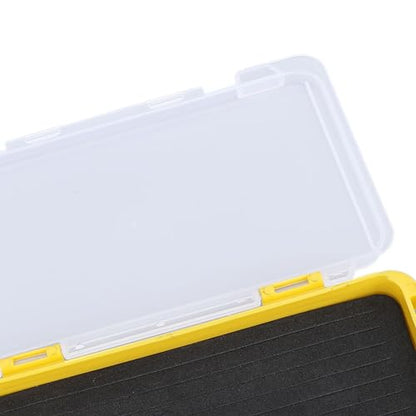Fishing Jig Box, Plastic Slim Foam Insert Fishing Hook Storage Organizer Box Yellow Fishing Tackle Box for Lure Boxes Terminal Tackle Storage