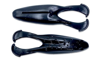 Phat Pak Baits - Skipper Toad Zoom Horny Toad Style Soft Plastic Frog 4" 10ct Top Water Bass Fishing Lure - color: Straight Black
