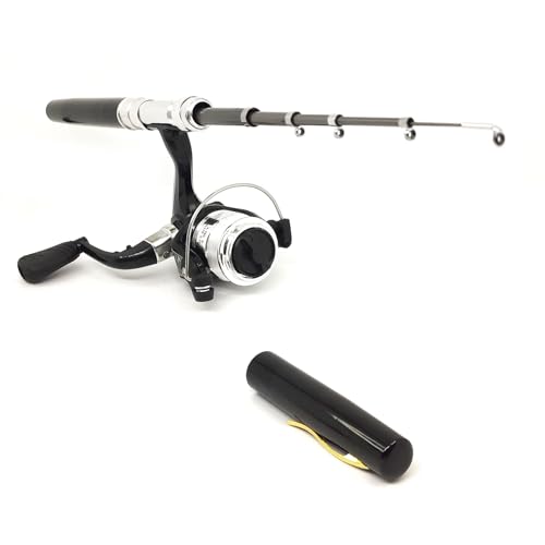 Pocket Mini 38inches Telescopic Pen Fishing Rod and Reel Combo, Portable Fishing Pole with Line Lure Hook for River Lake Reservoirs Ice Etc - color: Fishing Rod and Reel Combos