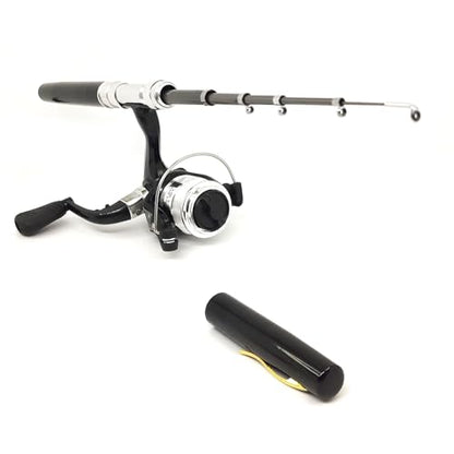 Pocket Mini 38inches Telescopic Pen Fishing Rod and Reel Combo, Portable Fishing Pole with Line Lure Hook for River Lake Reservoirs Ice Etc - color: Fishing Rod and Reel Combos