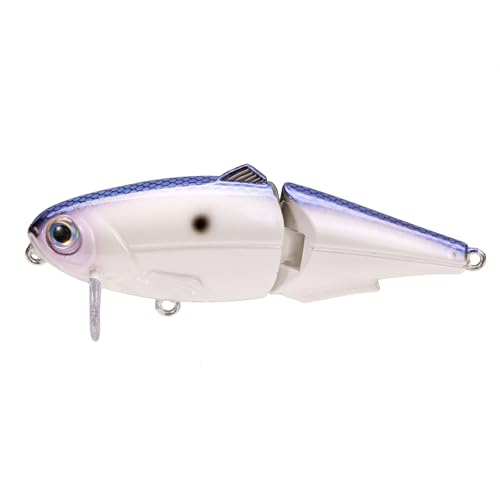 Strike King (HCWS2-741) Wake Shad Fishing Lure, Single Jointed Swimming Topwater Wakebait, 1-Ounce, Size 2 Treble Hooks, Hornet Blue