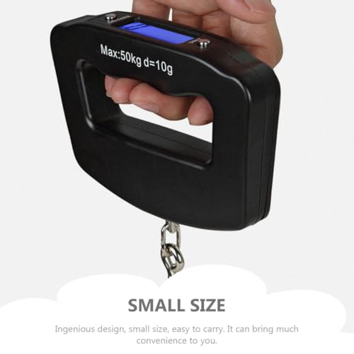 FOMIYES Portable Digital Fishing Scale with LCD Screen, Handheld 50kg/10g Hanging Electronic Luggage and Food Weight Scale for Travel and Outdoor Use