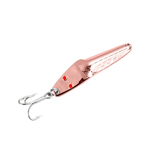 Al's Goldfish Lure Co. Lil' 49er Ice Jig - IFN50 Ice Fishing Jig with Treble Hook Off the Nose. Jigging Lure for Crappie, Perch, Panfish, Trout and Bass - 1/4 oz. 1-3/4" - color: Copper