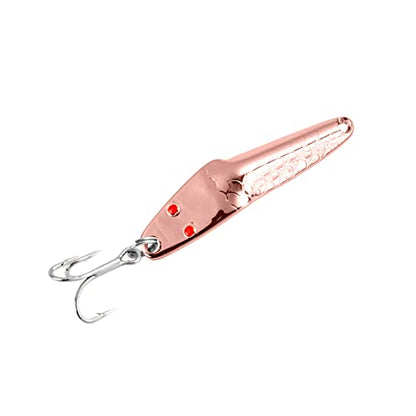 Al's Goldfish Lure Co. Lil' 49er Ice Jig - IFN50 Ice Fishing Jig with Treble Hook Off the Nose. Jigging Lure for Crappie, Perch, Panfish, Trout and Bass - 1/4 oz. 1-3/4" - color: Copper