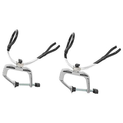 NovelBee 2-Pack of Aluminum Alloy Boat Rods Holder with Clamp Adjustable Up and Down and 360 Degree Rotatable Fishing Rod Racks
