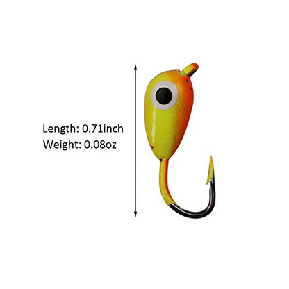 Ice Fishing Jigs Lead Jig Heads Fishing Lure Jigs Winter Metal Lures - color: 0.71inch/0.08oz-12pcs