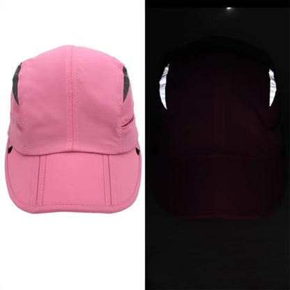 Connectyle Men's Sun Hat with Detachable Neck Flap Adjustable Outdoor UPF 50+ Baseball Sun Cap for Fishing Hiking Golfing - color: Pink