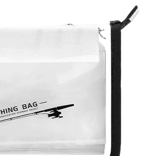 Fishing Lure Organizer, Bait Storage Bag, 10 Page Clear PVC Binder, Durable Tackle Holder with Waterproof Cover, Portable Gear for Lake River Pond Beach Fishing Storage and Transport