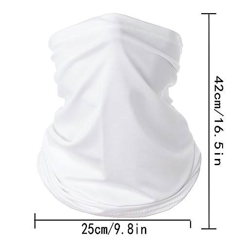 6 Pieces Summer Face Cover Scarf Mens Neck Gaiter For Men Women UV Protection Face Breathable Sun Protection Cycling Running - color: White(6-pack)