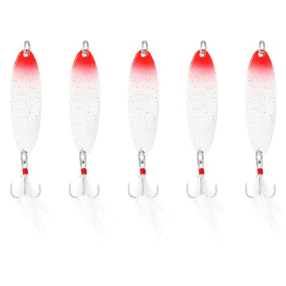 PATIKIL Fishing Spoons, Fishing Lures Casting Spoon Treble Hook Jigs Spinner Baits for Freshwater Saltwater - style: 3/5oz