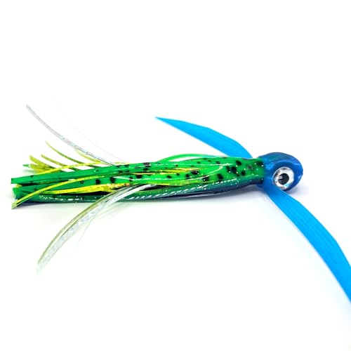 Saltwater Big Game Fishing Lure, for Offshore trolling (FlyBoy) - color: Blue Green Speckle