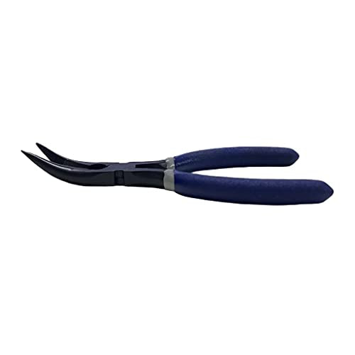 Fish Bone Pliers/Tweezers 5 Inches Bent Needlepoint Nickel Iron Salmon Pin Bone Pliers Tweezers for Salmonbone Removing, Plucking and Pulling Pin (Blue) - color: Blue