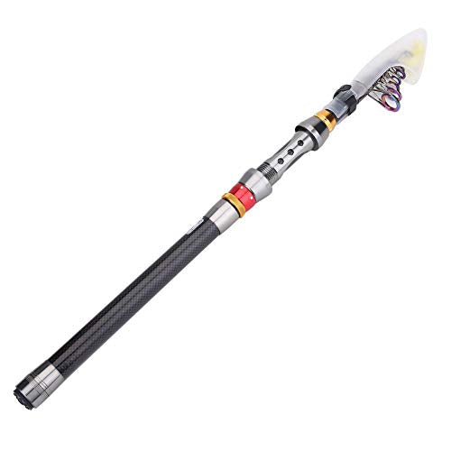 Telescopic Fishing Rod,Portable Lightweight Compact Carbon Fiber Rod for Travelers Campers Fishing Trips Camping Adventures