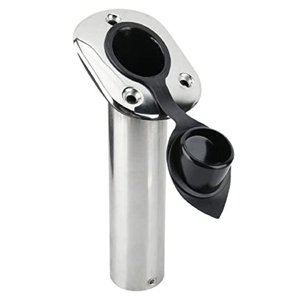 NovelBee 4pcs Boat Fishing Rod Holders,Stainless Steel Fishing Rod Rack Flush Mount withCap,Liner,Gasket (30 Degree Rod Holder)