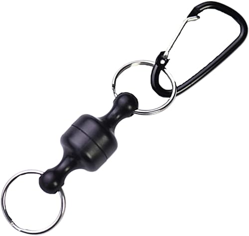 GANPUB Black Fishing Strongest Magnetic Net Release Magnet Clip Holder Retractor, Quick Release Keychain with Super Strong Magnet, Fly Fishing Magnetic Buckle Fishing Equipment,Accessories