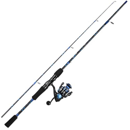 Sougayilang Fishing Rod Reel Combos,Two Pieces Fiberglass Durable and Strong Spinning Pole with Smooth Reel Available for Freshwater Catching Bass, Trout, Catfish - style: With Sl10 Reel