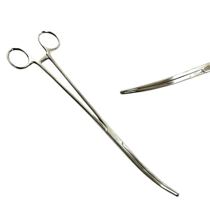 Locking Hemostat Pean Forceps Clamps 14in Long Reach - Curved Serrated Jaws - Stainless Steel - Multi-Puropose Pliers for Crafts, Hobby, Fishing, Veterinary, Lab, and More