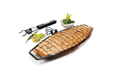 GrillPro 21015 Detachable Handle Fish Basket, Chrome - style: Fish Basket