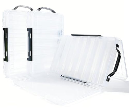 Fishing Tackle Boxes Lure Organizer: 2 Packs Hard Bait Storage Box - Double Sided Fishing Lure Case with 14 Compartments Container (White, L) - color: White