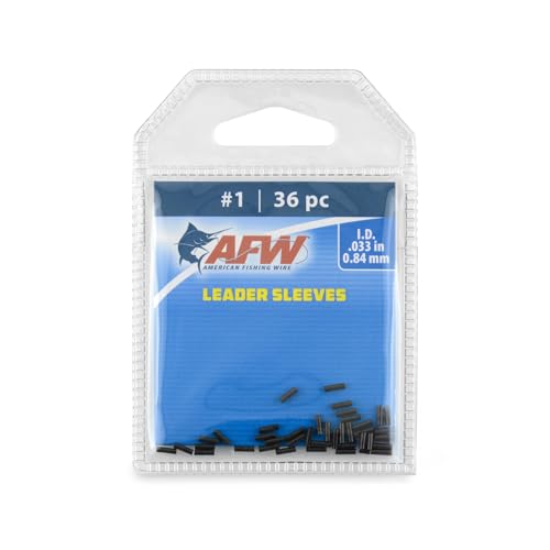 AFW Thin Wall Double Barrel Crimp Sleeves - Premium Fishing Copper Crimp Sleeve with Burr Free Black Finish, Enhanced Flexibility - Durable and Lightweight - Retail & Bulk Pack Available - color: Black, style: #1/.033" - 36 Pc